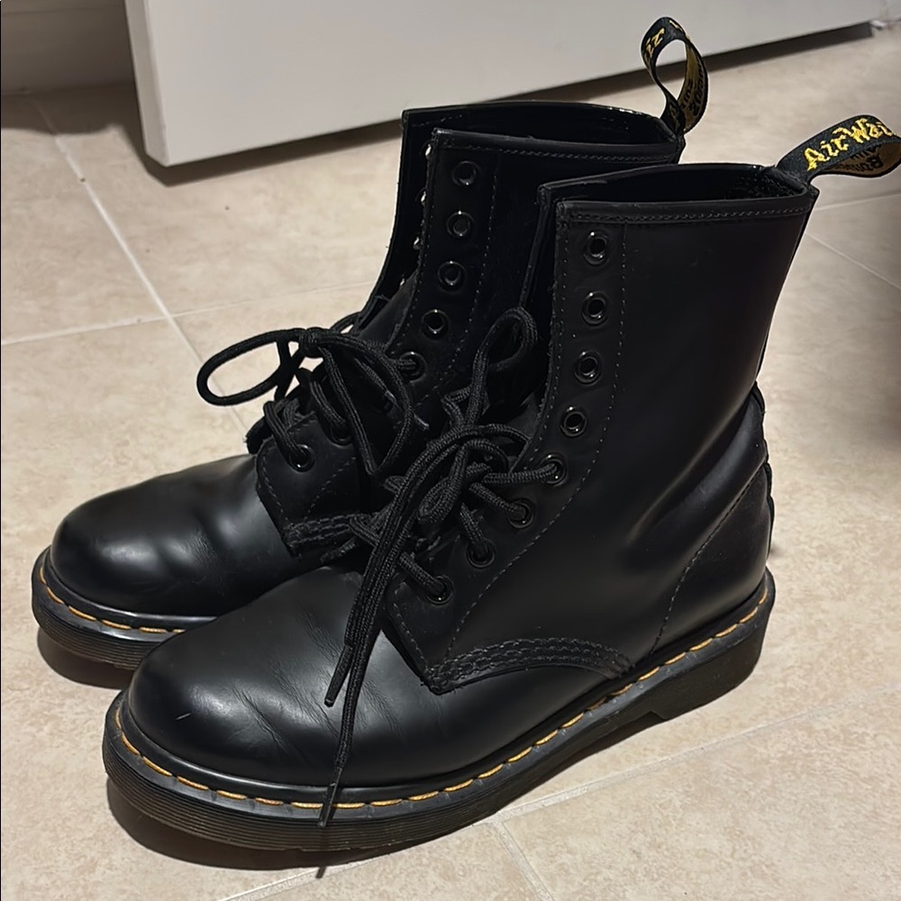 Dr. Martens Black Leather Combat Boots